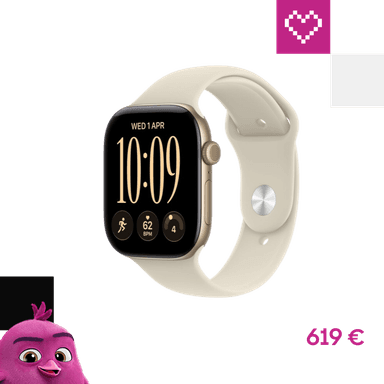 Apple Watch Series 12 Cellular (46mm) Svetle zlatý hliník s pieskovým športovým remienkom S/M