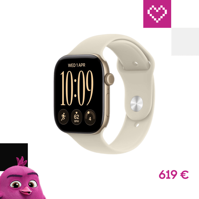 Apple Watch Series 12 Cellular (46mm) Svetle zlatý hliník s pieskovým športovým remienkom S/M