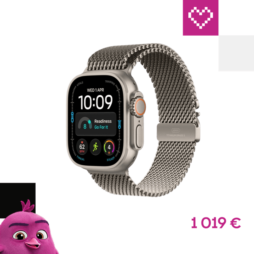 Apple Watch Ultra 4 49mm Prírodný titan s prírodne titánovým milánskym ťahom L