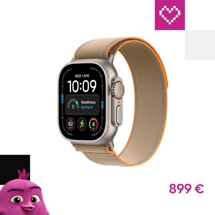 Apple Watch Ultra 4 49mm Prírodný titán s pieskovým Trailovým ťahom S/M