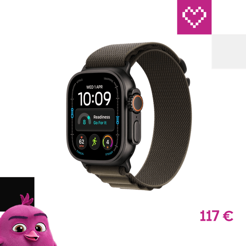 Apple Watch 49/46/45/44mm tmavo olivový alpine ťah z čierneho titánu L