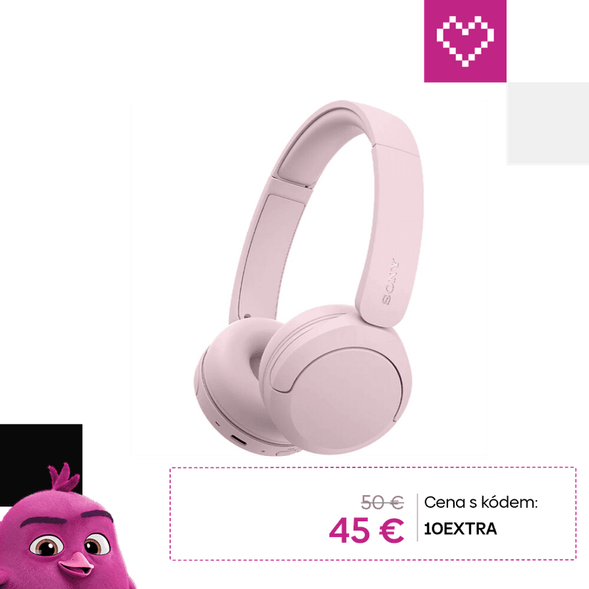 Sony WH-CH530 bezdrôtové slúchadlá ružové