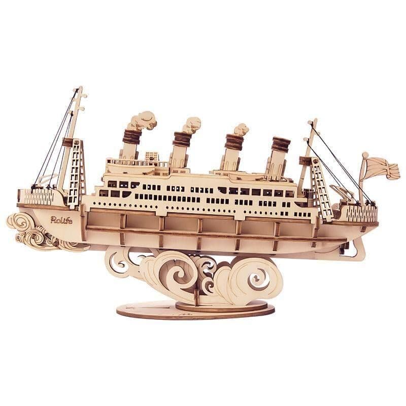 RoboTime drevené 3D puzzle Zaoceánsky parník TG306