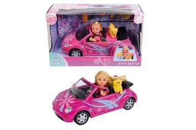 Simba Bábika Evička s autom New Beetle S 5731539