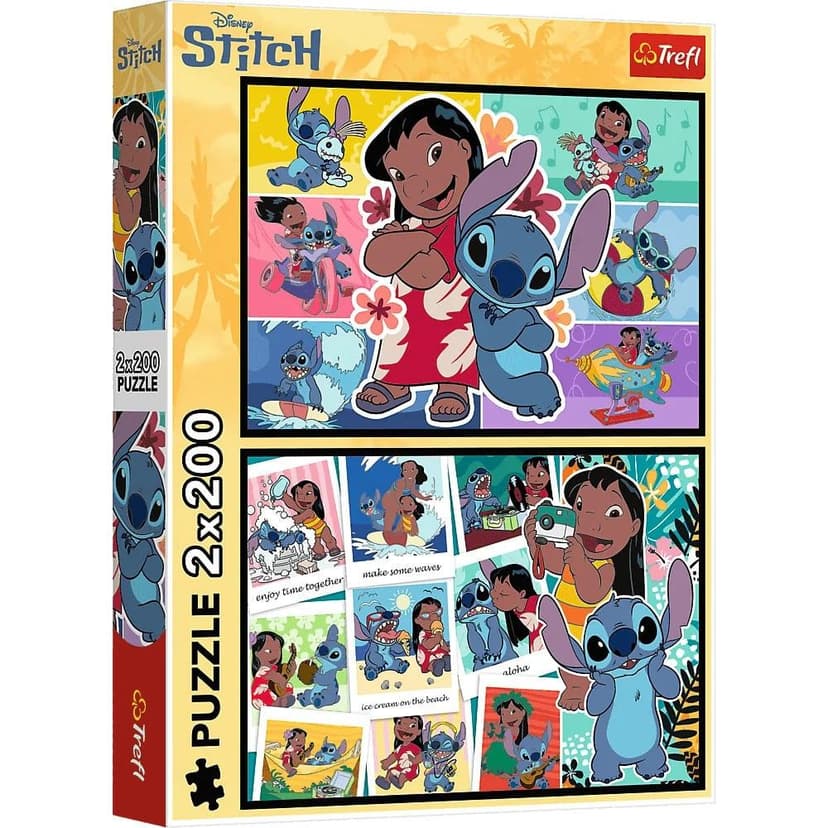 Trefl Puzzle 2 x 200 Stitch - Veselý život Stitcha 13334