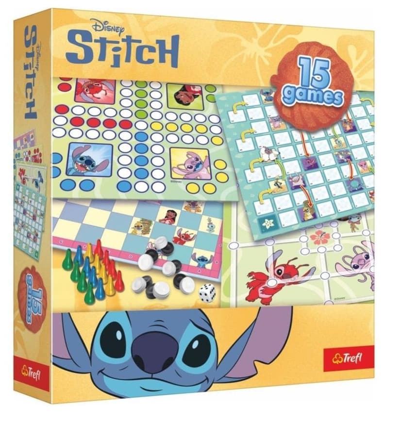 Trefl Stitch Sada 15 spoločenských hier 02963