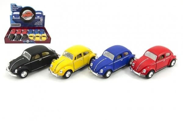 Teddies Auto Kinsmart VW Classical Beetle kov 13cm na spätné natiahnutie asst 4 farby 00410320