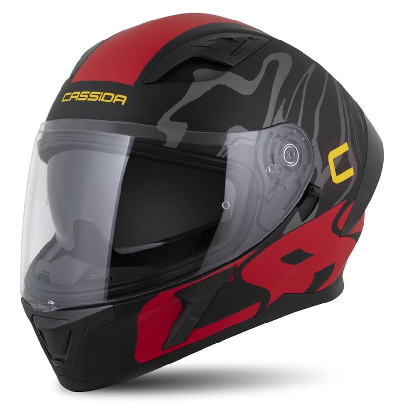 Moto přilba Cassida Orbit Multivers černá matná/červená/šedá/žlutá