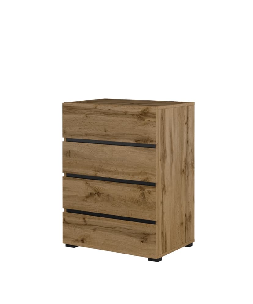 Helvetia Komoda BONIFACIO 4S 60 cm, dub wotan/černá